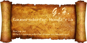 Gaunersdorfer Honória névjegykártya